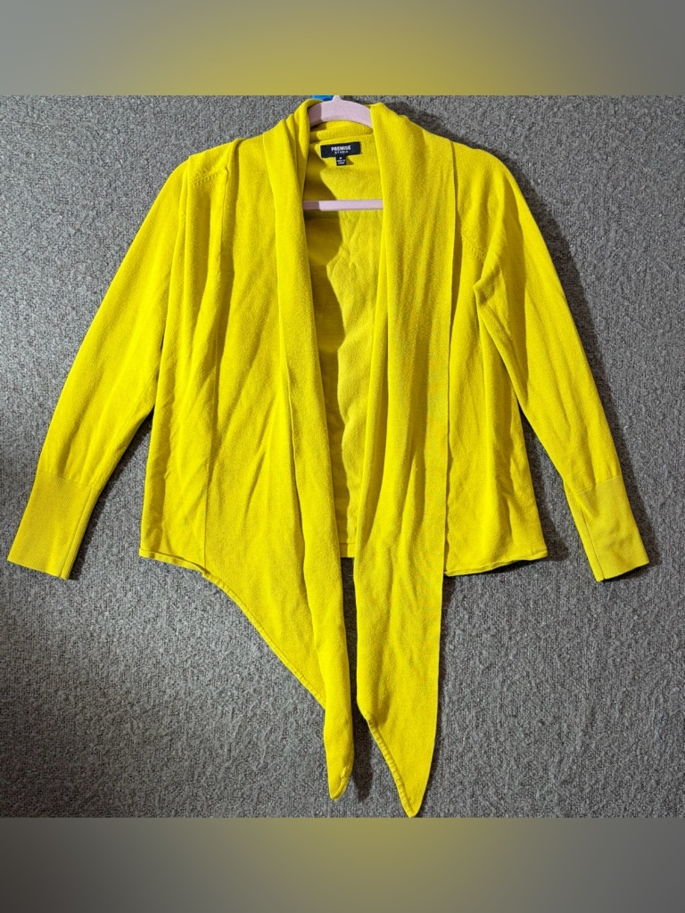 Premise Yellow Open-Front Waterfall Cardigan